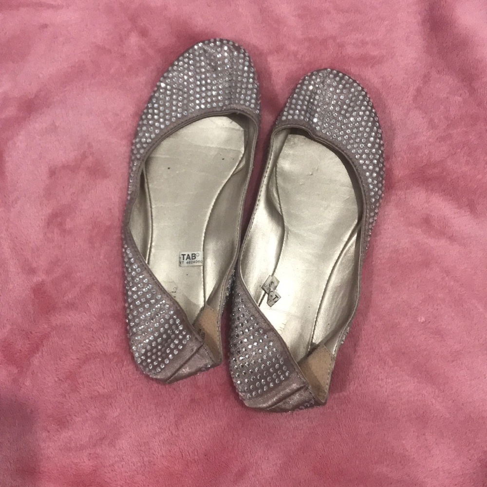 Women’s flats, silver rhinestones, not worn, s7
